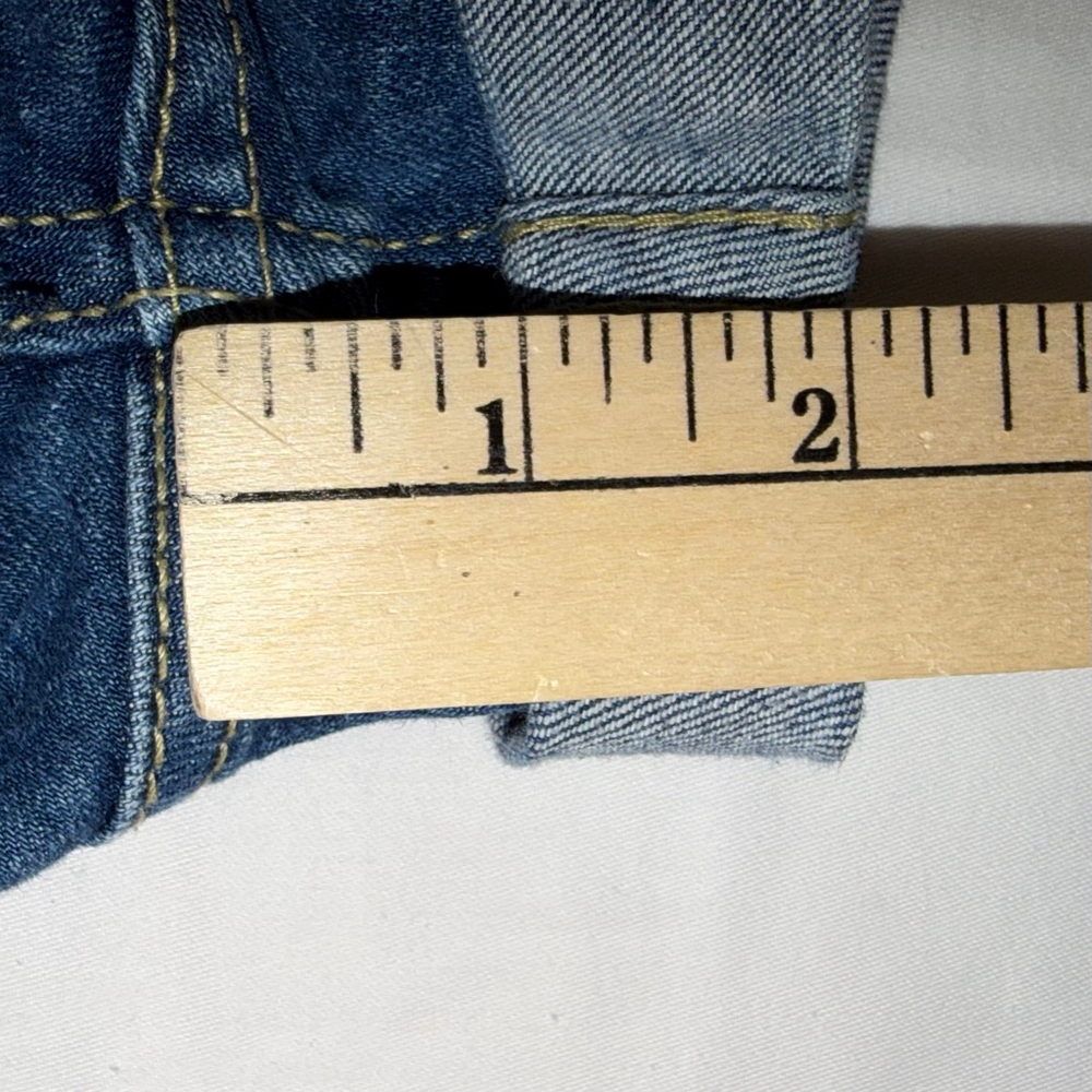 Women Brave Soul London Blue Denim Shorts High Waisted Stretch Classic 12 Cuffed - Picture 8 of 9